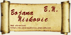 Bojana Mišković vizit kartica